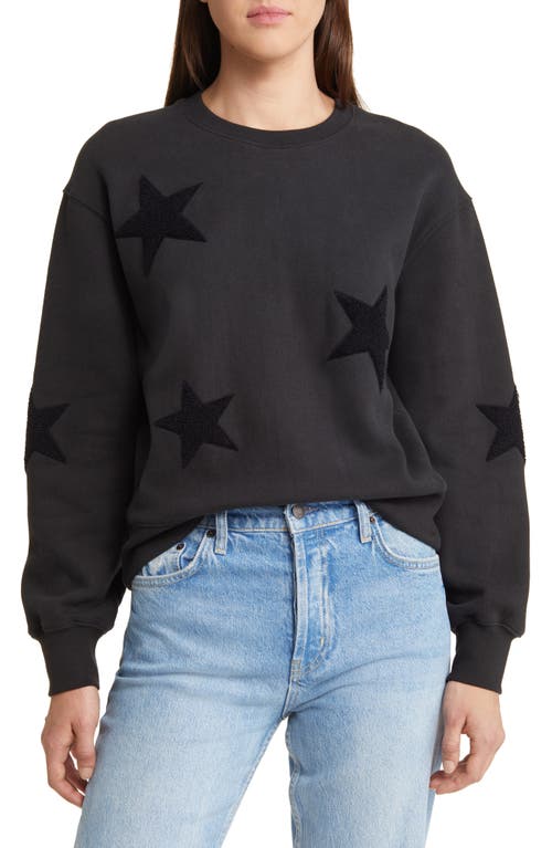 Sonia Star Appliqué Cotton Sweatshirt in Black