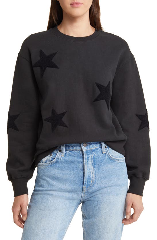 Rails Sonia Star Appliqué Cotton Sweatshirt In Black