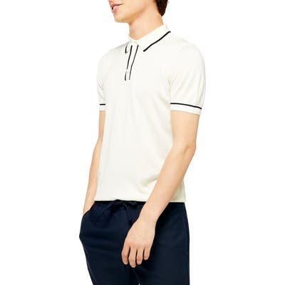 Topman Tipped Polo, White