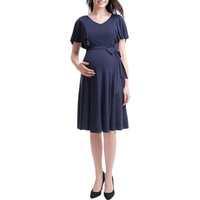 Kimi & Kai Rhea Tie Maternity/nursing Skater Dress