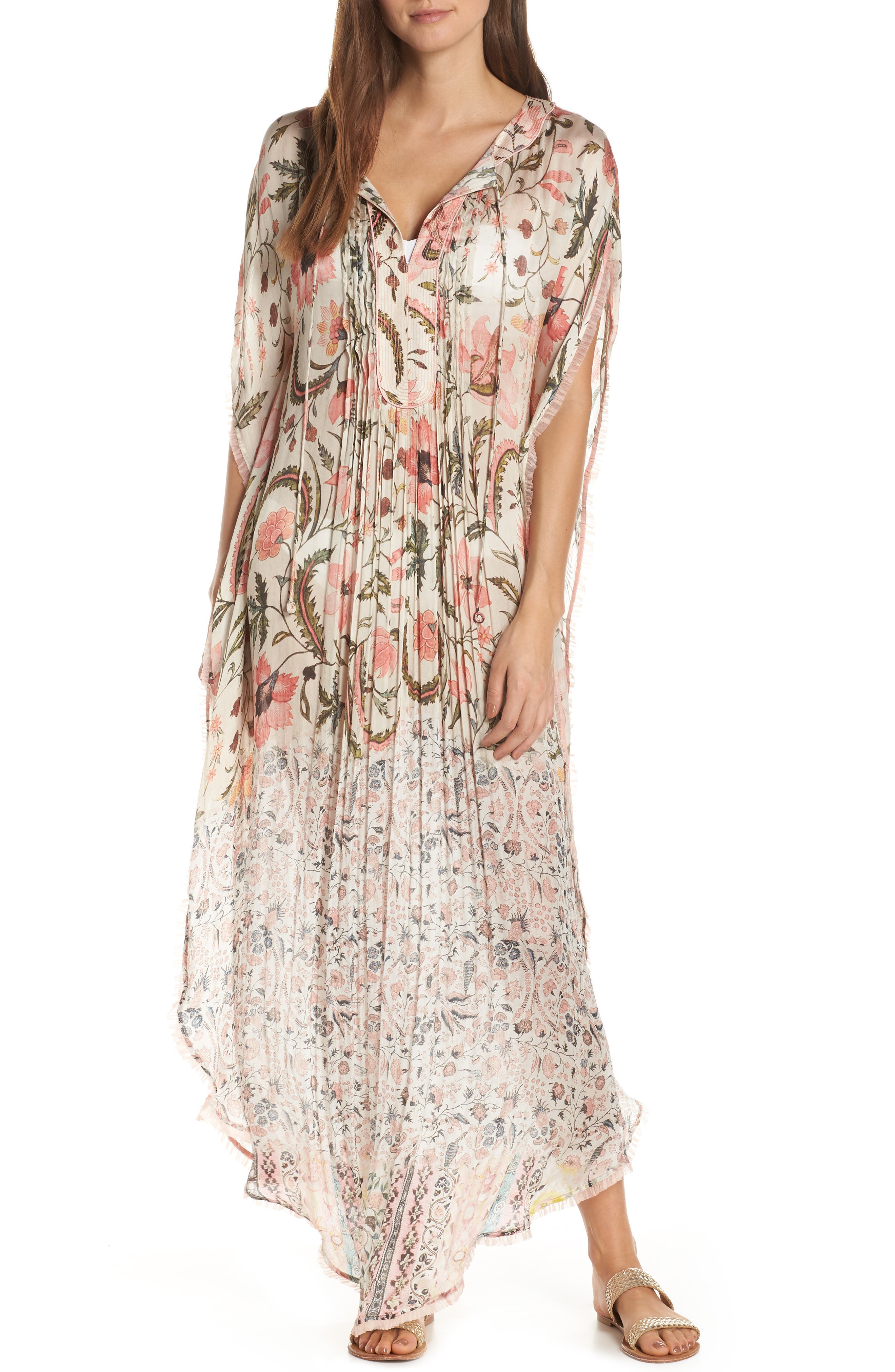 Hemant & Nandita Cover-Up Maxi Dress, Coral