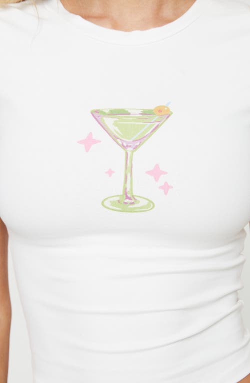 Shop Princess Polly Martini Time Crop Baby Tee In White