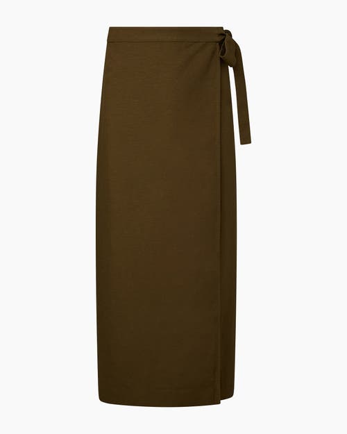 Shop Onia Air Linen Maxi Wrap Skirt In Olive