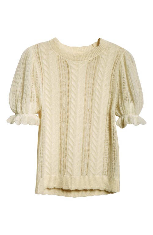 Shop Ulla Johnson Mavis Mixed Stitch Alpaca Blend Sweater In Ivory