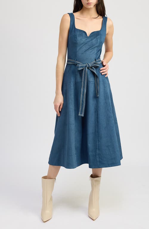 Shop En Saison Robin A-line Midi Dress In Midnight Teal