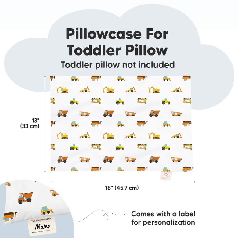 Keababies Printed Toddler Pillowcase 13x18" In Construction