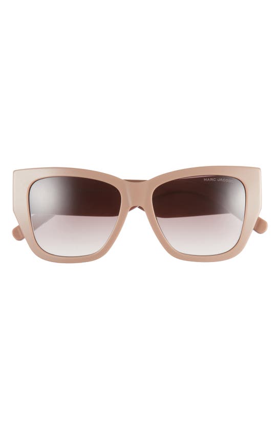 Shop Marc Jacobs 55mm Cat Eye Sunglasses In Beige Brown/ Brown Gradient