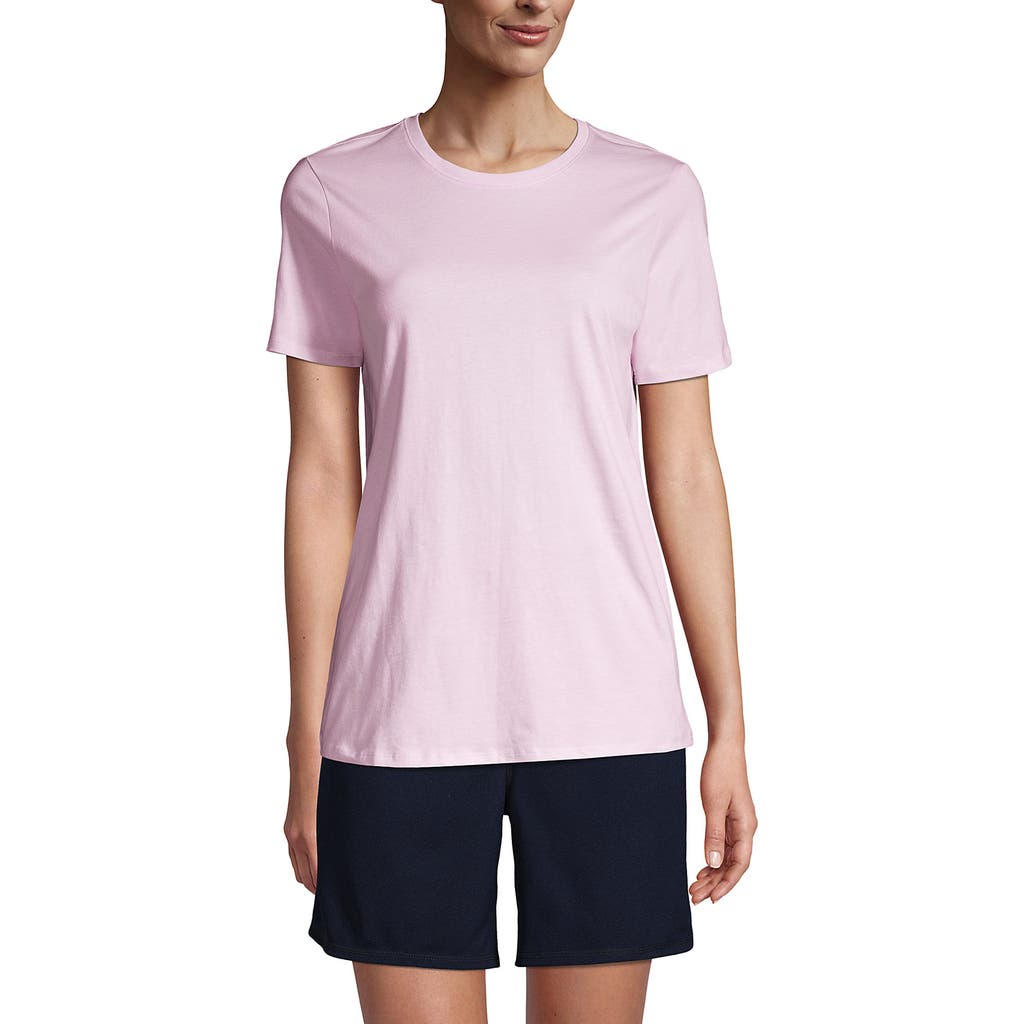 Shop Lands' End School Uniform Short Sleeve Feminine Fit Essential T-shirt In Ice Pink
