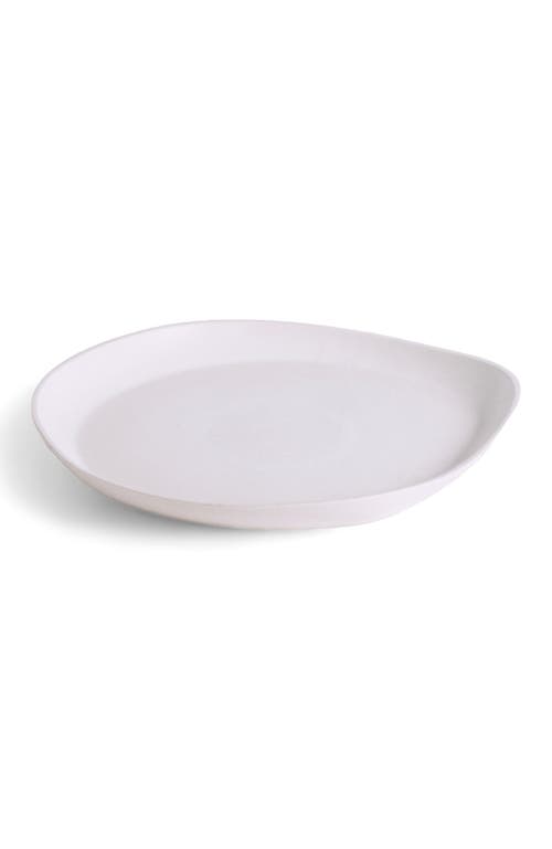 Gharyan Stoneware Stoneware Round Serving Platter In White