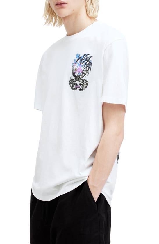 Shop Allsaints Freed Oversize Graphic T-shirt In Optic White