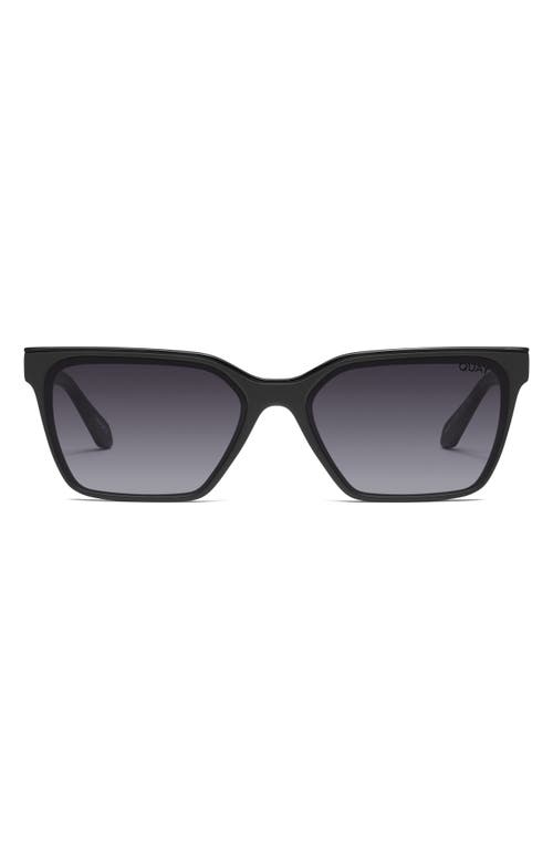 Quay Australia Top Shelf 41mm Gradient Small Square Sunglasses In Black