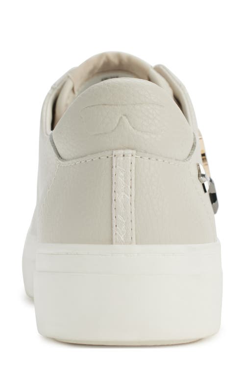 Shop Karl Lagerfeld Paris Cate Pins Platform Sneaker In Soft White/stars