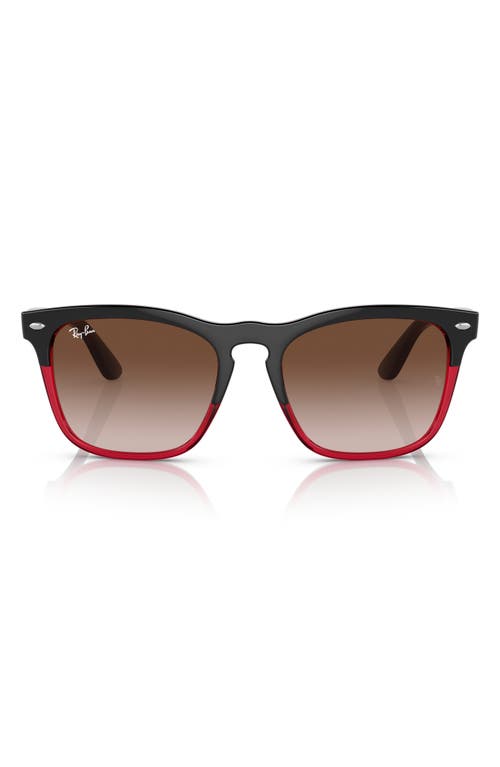 Ray-Ban Steve 54mm Square Sunglasses in Grey /Transparent Red at Nordstrom