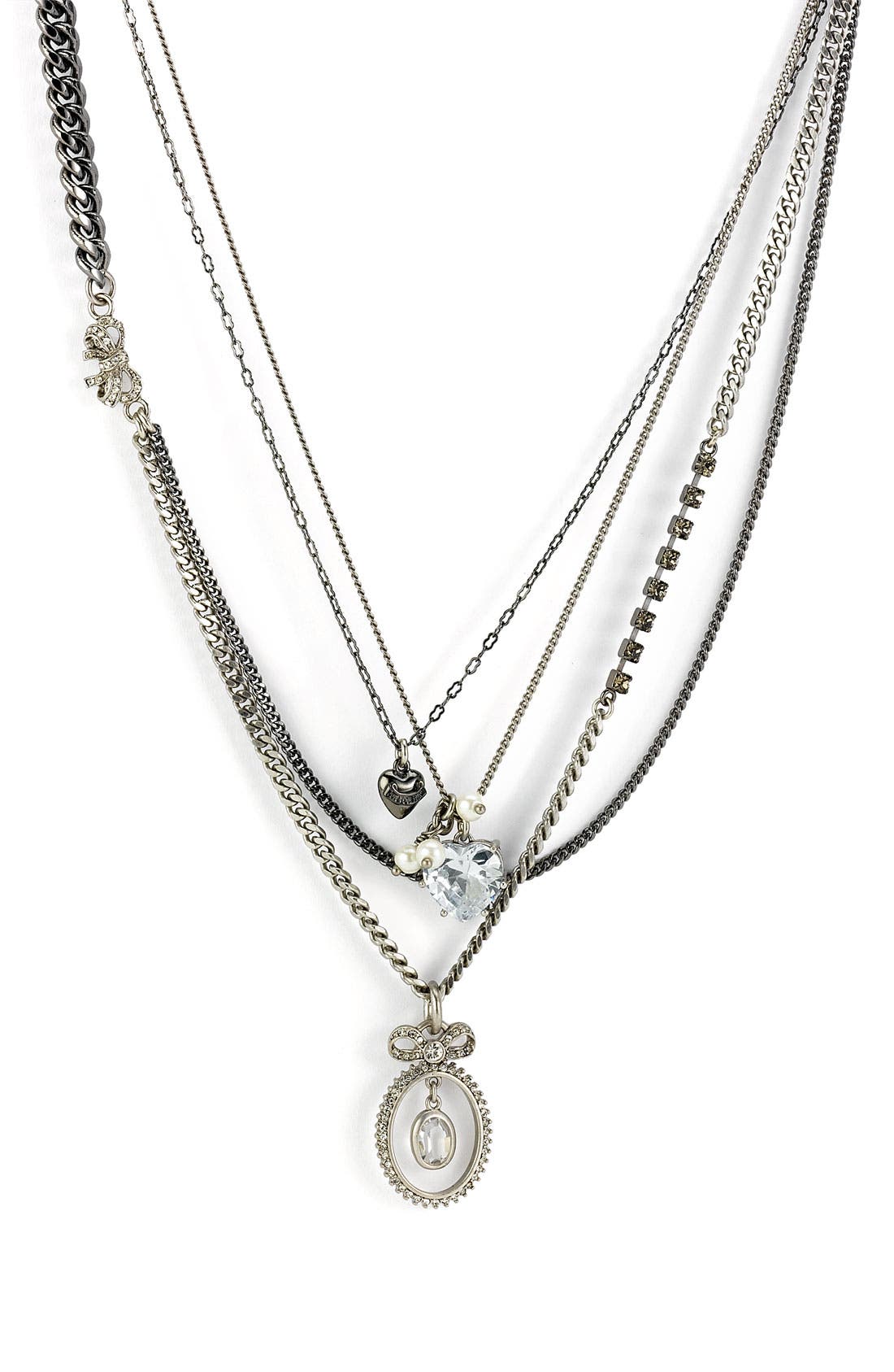 Juicy Couture 'Pavé Bow Icons' Multi Chain Necklace Nordstrom