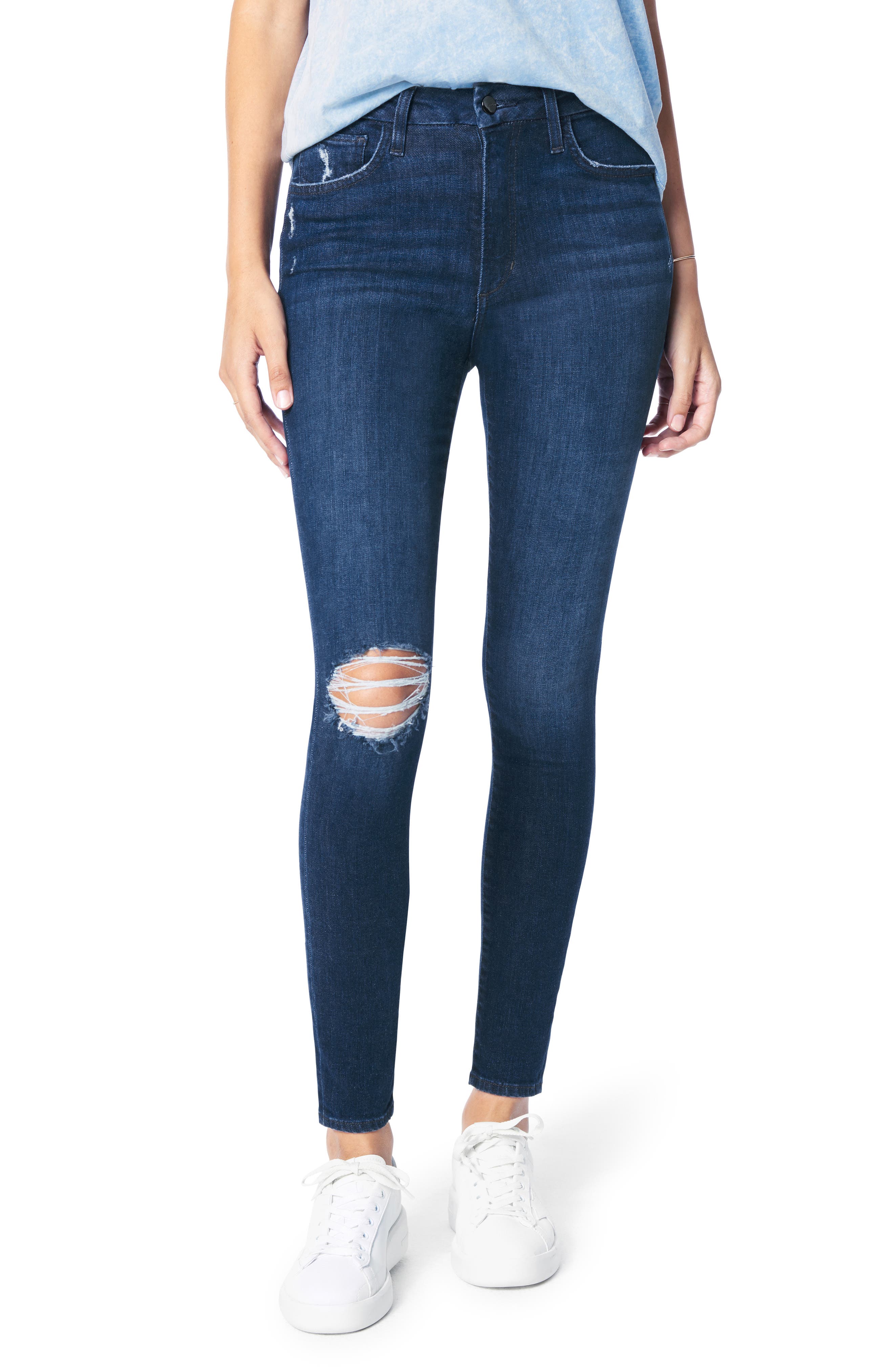 distressed high waisted skinny jeans