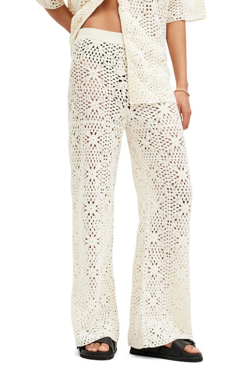 AllSaints Milly Open Stitch Pants Ecru White at Nordstrom,