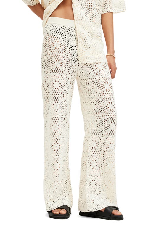 Allsaints Milly Open Stitch Pants In Ecru White