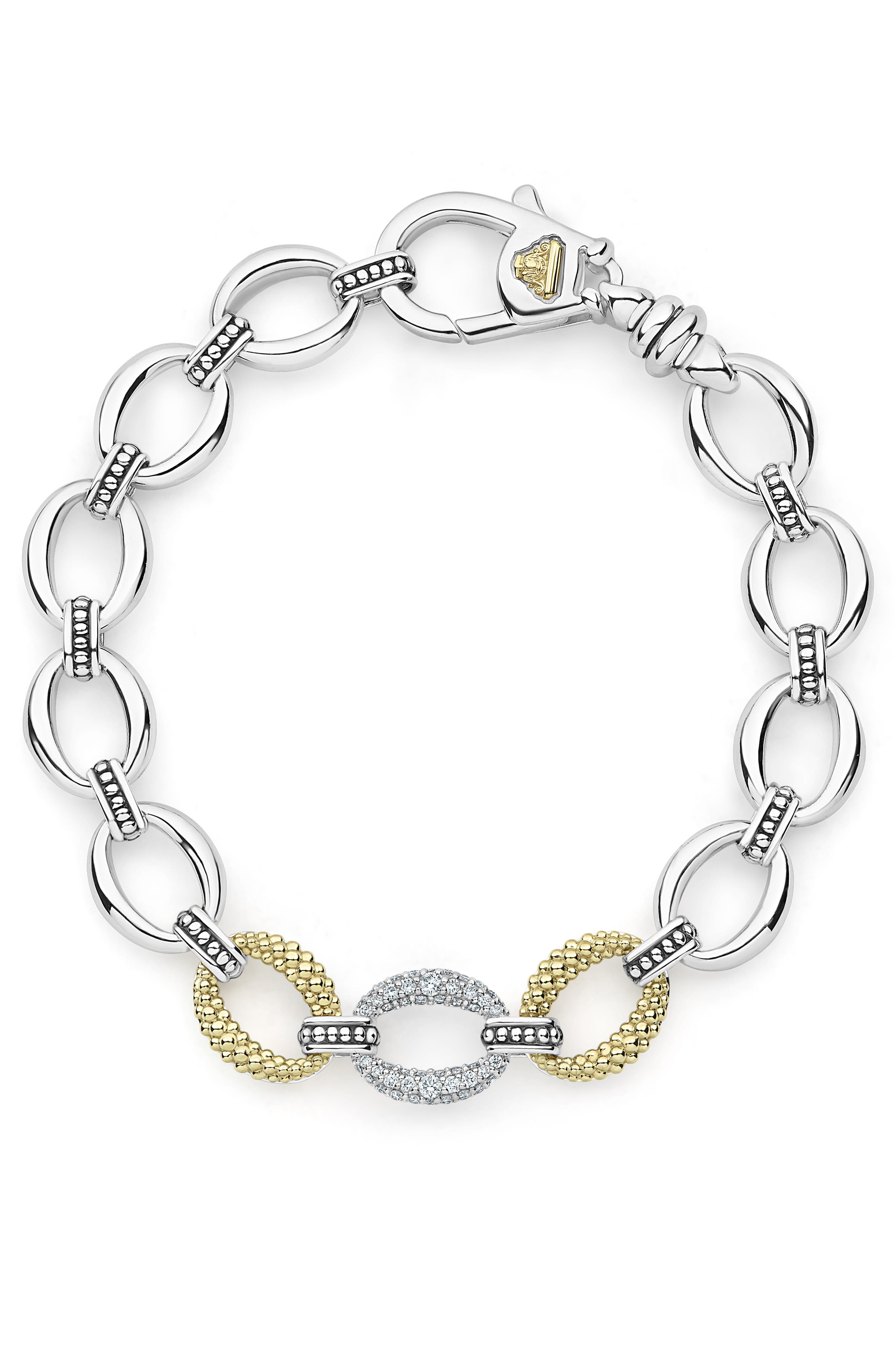 gold and silver chain link bracelet