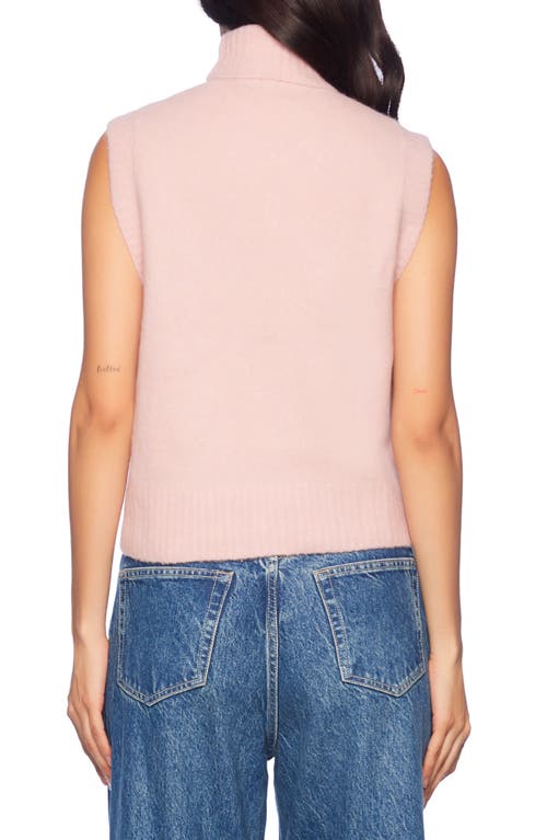 Shop Susana Monaco Mapache Turtleneck Sleeveless Sweater In Waterlily