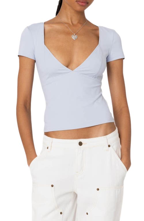 EDIKTED Katia V-Neck Top Light Blue at Nordstrom,