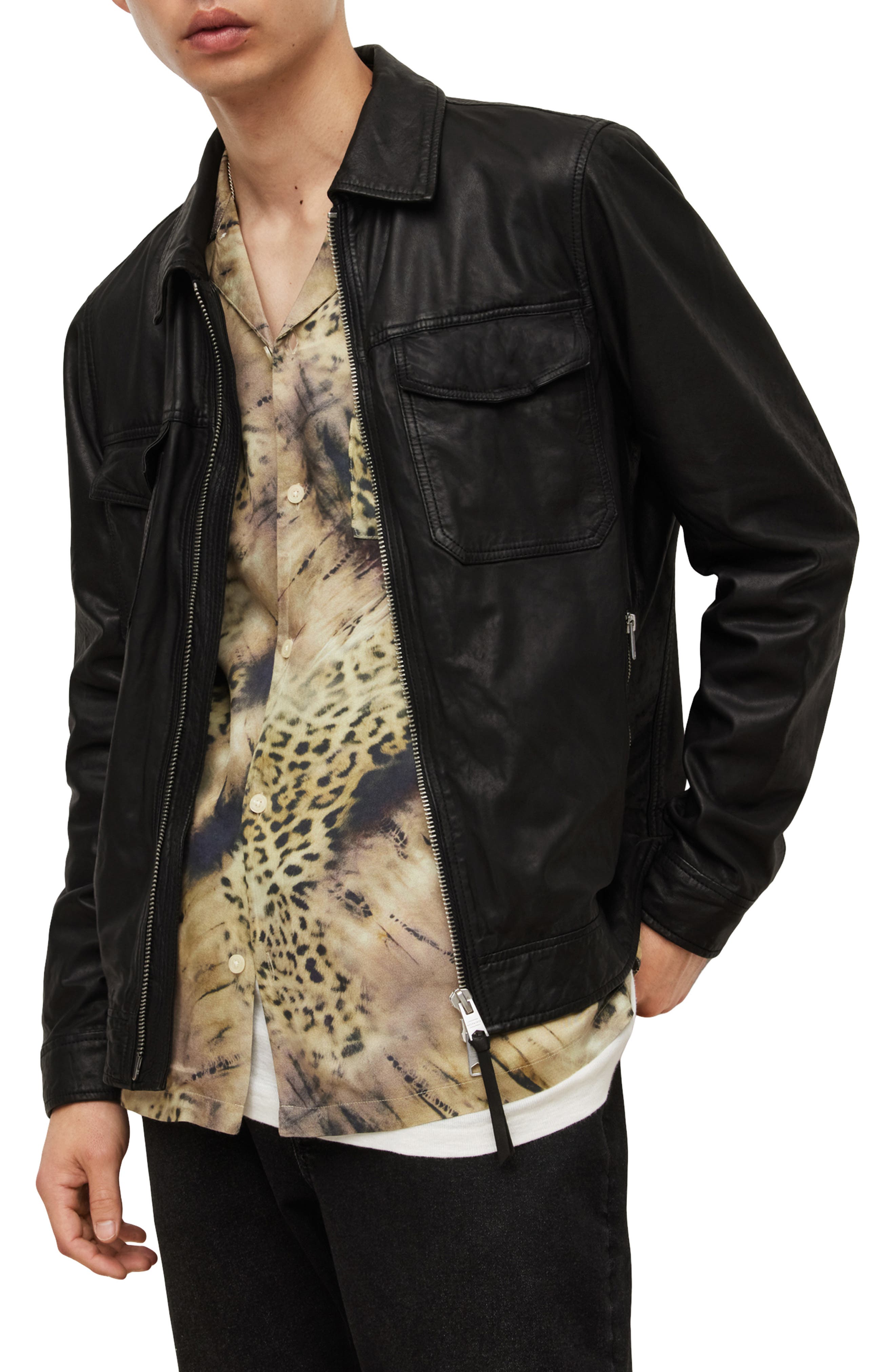 AllSaints Copa Leather Jacket | Nordstrom