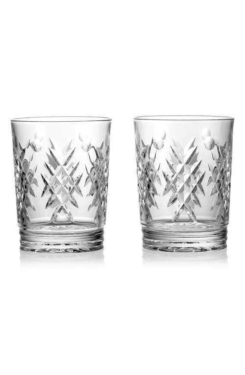 Waterford Winter Wonders Holly Double Old Fashioned Glass, Set Of 2 In White