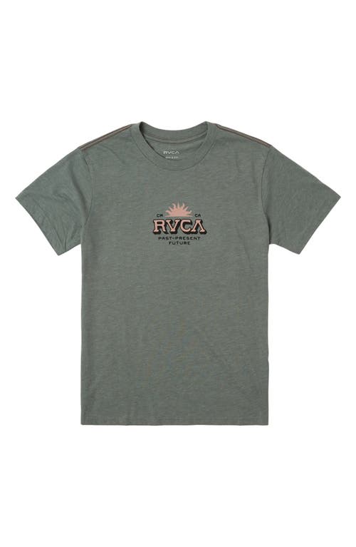 Shop Rvca Kids' Type Set Graphic T-shirt In Jade