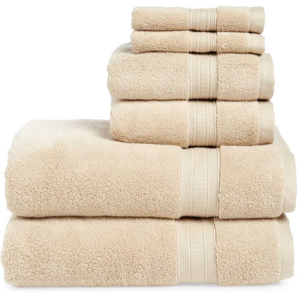 Nordstrom Rack 6-piece Zero Twist Bath Towel Set In Beige Oyster