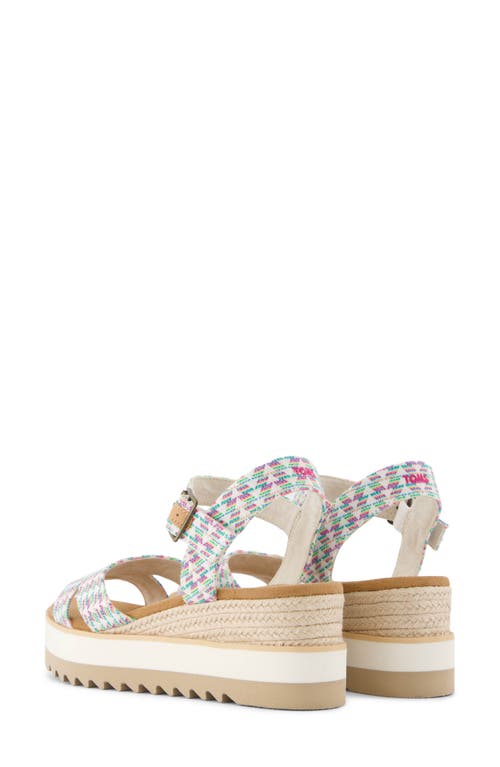 Shop Toms Louisa Platform Wedge Sandal In White Multi