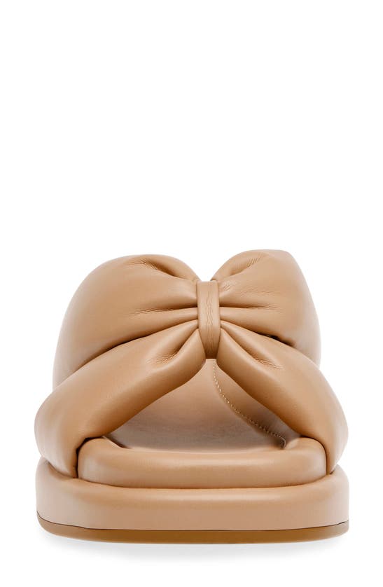 Anne Klein Avenue Womens Slip On Square Toe Slide Sandals In Beige Smooth