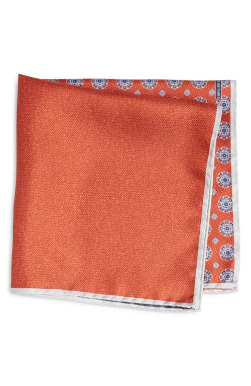 Nordstrom Four Panel Silk Pocket Square In Orange