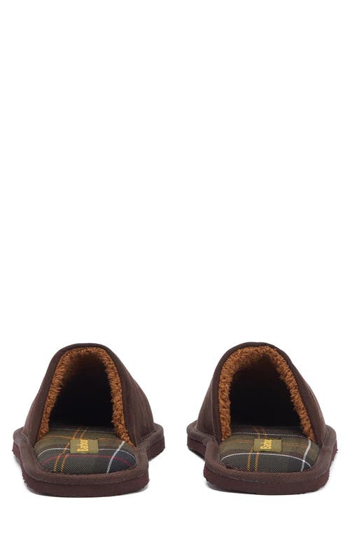 Barbour Everitt Sueded Mule Slipper In Brown