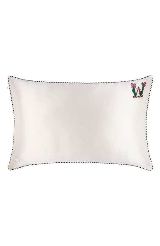 Slip Embroidered Pure Silk Queen Pillowcase
