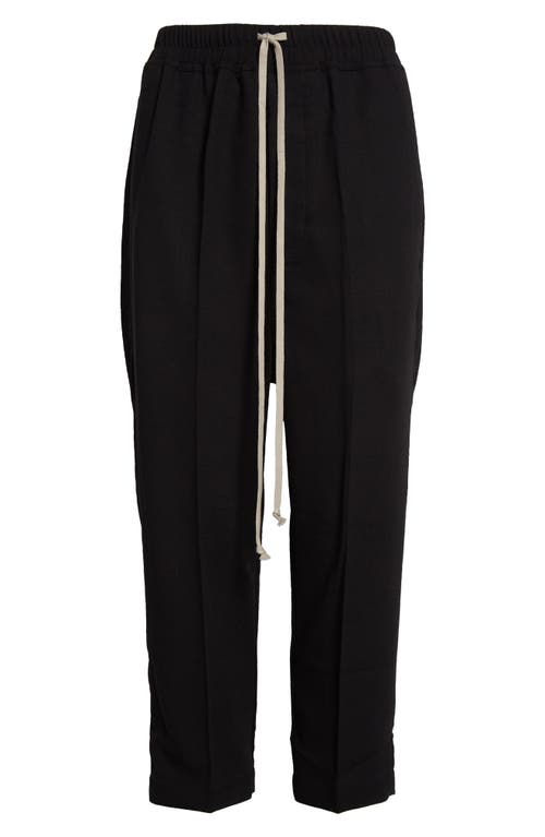 Shop Rick Owens Astaires Wool Crop Drawstring Pants In Black