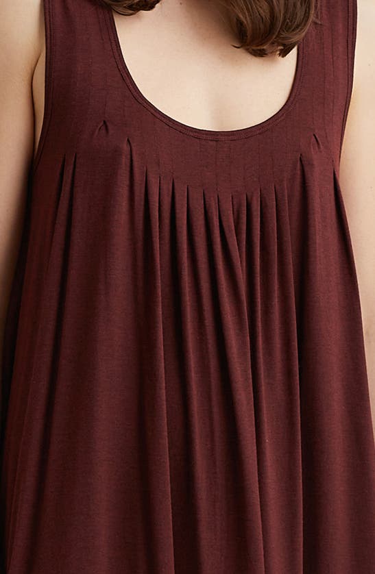 Shop Papinelle Kate Pleated Nightgown In Dark Chocolate