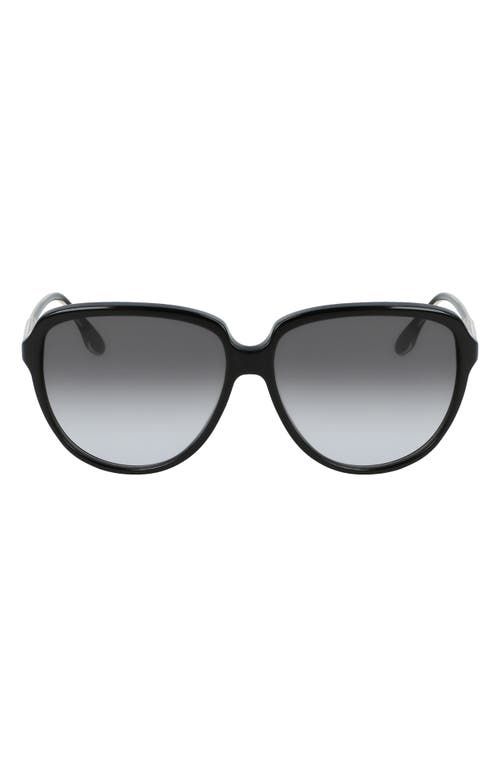 Shop Victoria Beckham 60mm Gradient Round Sunglasses In Black/grey Gradient