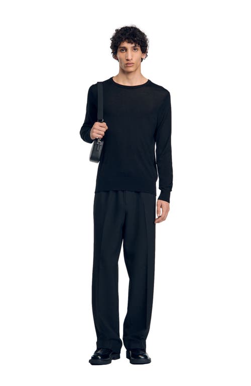 Shop Sandro Fine Knit Sweater In Black