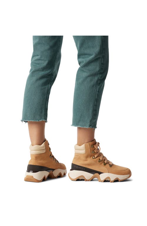 Sorel Womens Kinetic Impact Conquest Suede High-top Trainers Tan Comb In Tawny Buff/ceramic