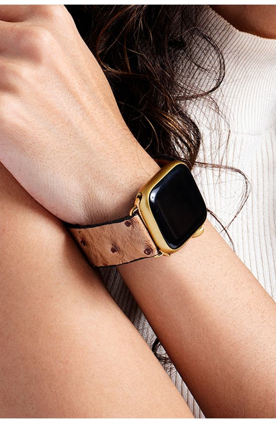 Shop Saachi Aileen Dotted Leather Apple Watch® Watchband In Brown