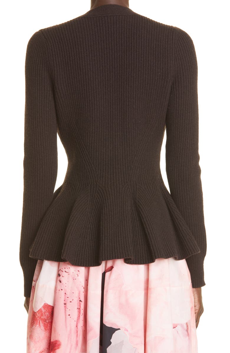 Alexander Mcqueen Rib Wool Cashmere Peplum Cardigan Nordstrom Alexander Mcqueen Rib Wool Cashmere Peplum Cardigan Nordstrom