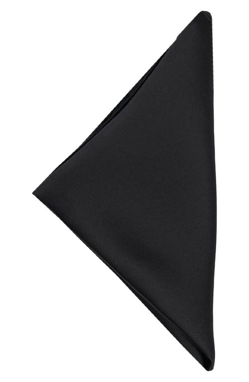 Shop Brooklyn Brigade Solid Satin Pocket Square In Black