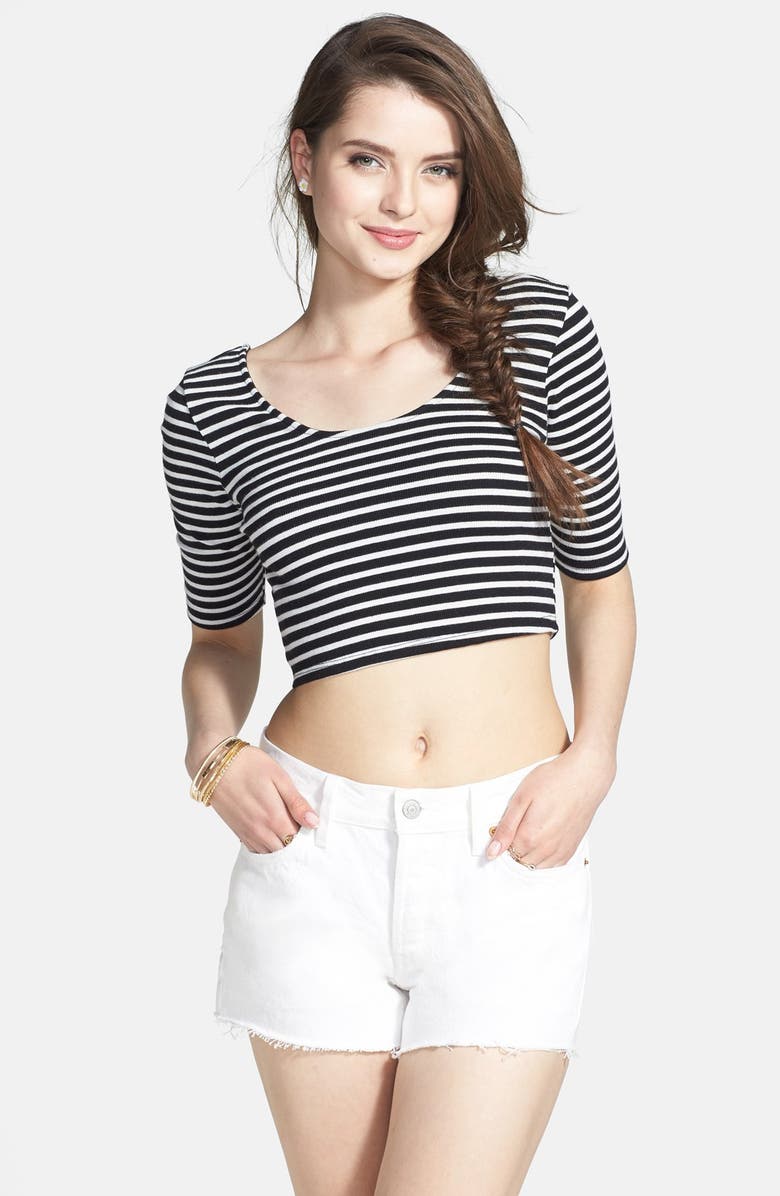Volcom 'Out There' Stripe Crop Top (Juniors) | Nordstrom