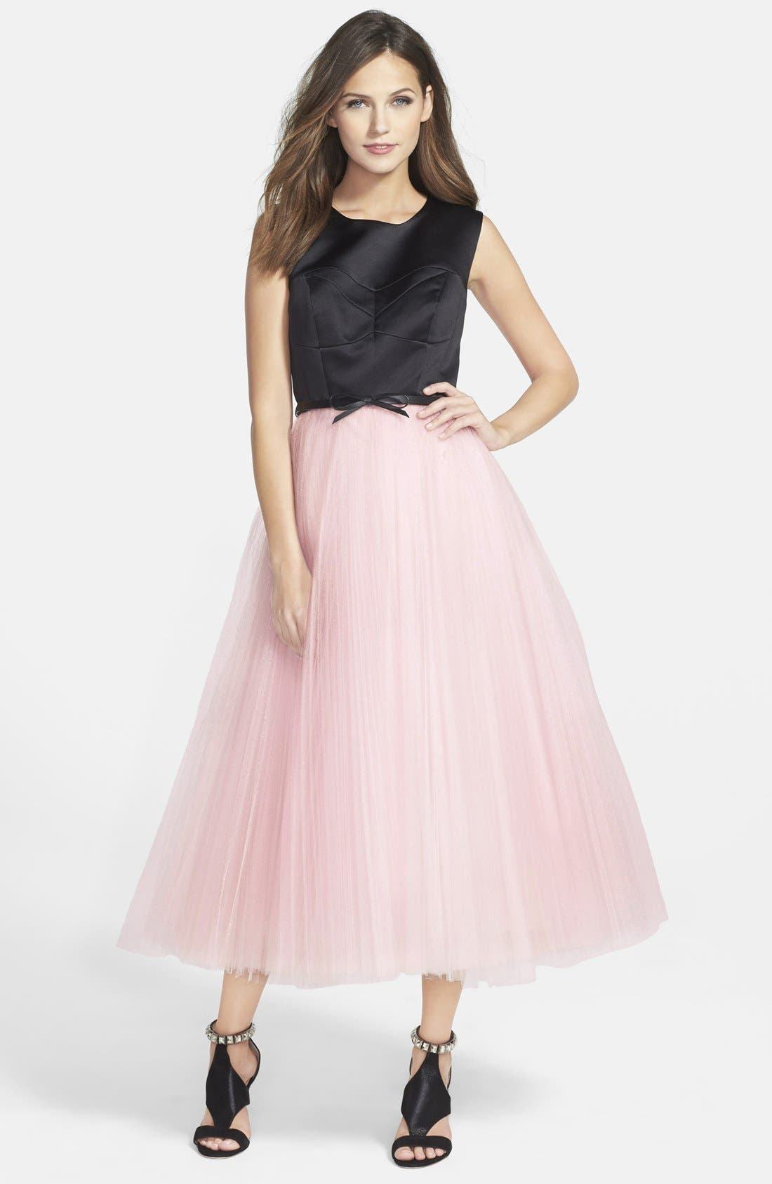 Milly Tulle Skirt Fit & Flare Midi Dress Nordstrom