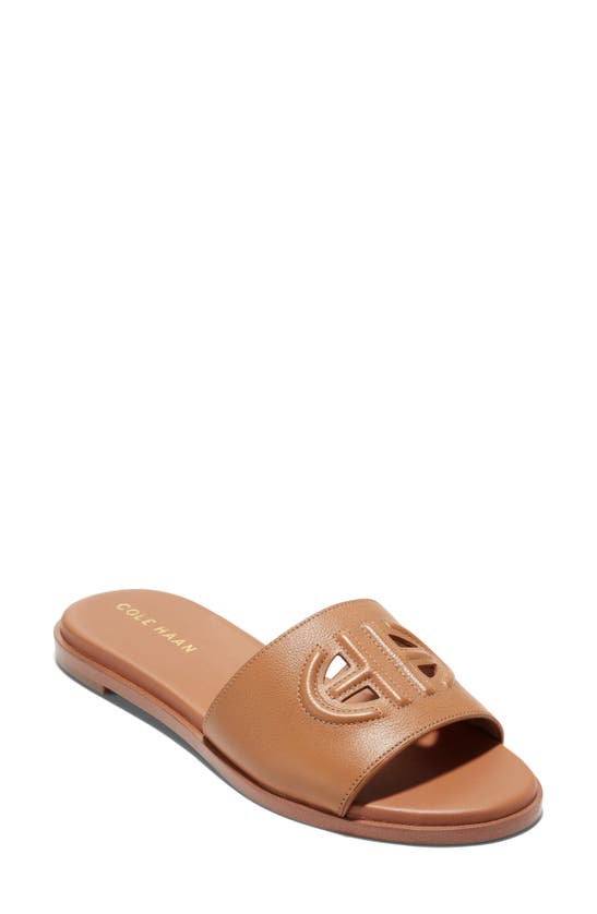 Shop Cole Haan Flynn Logo Slide Sandal In Pecan Ltr