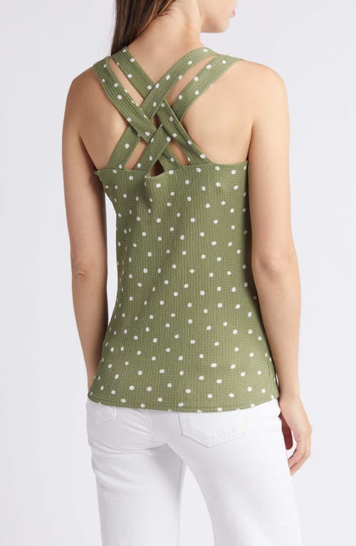 Shop Loveappella Crisscross Tank Top In Sage