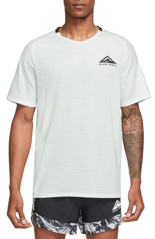 Nike Dri-fit Trail Solar Chase Performance T-shirt In Summit White/black