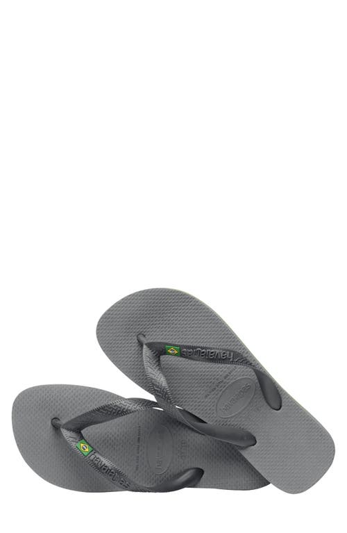 Havaianas Brazil Flip Flop In Steel Grey