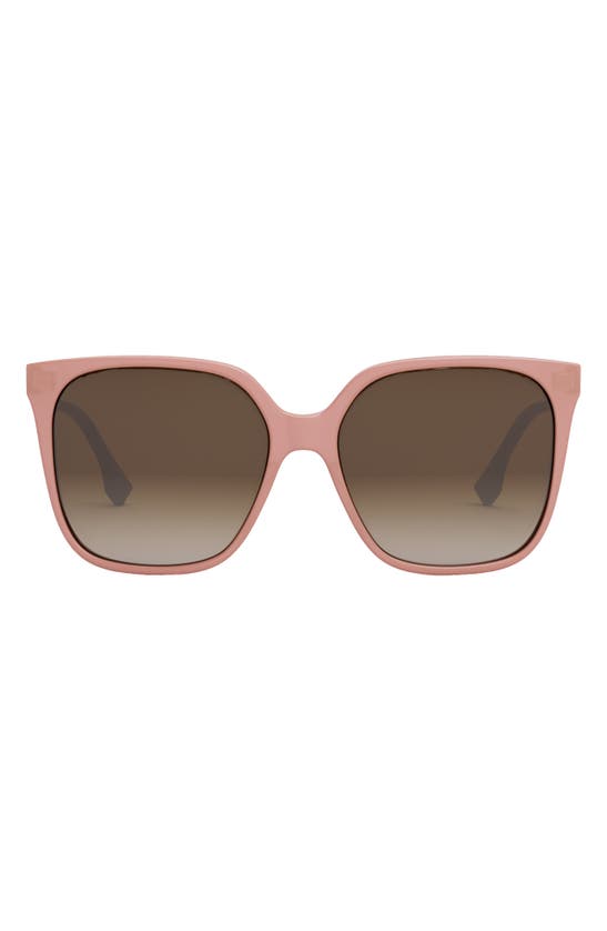 Fendi The  Fine 59mm Geometric Sunglasses In Brown