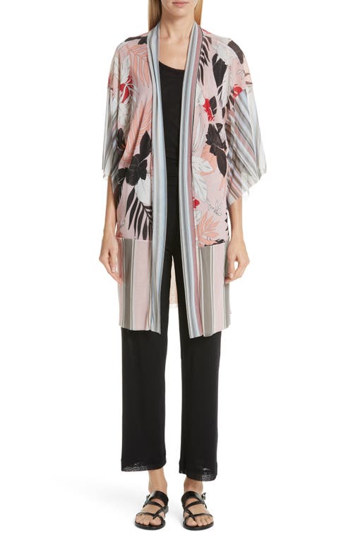 Mixed Print Long Tulle Cardigan in Alba