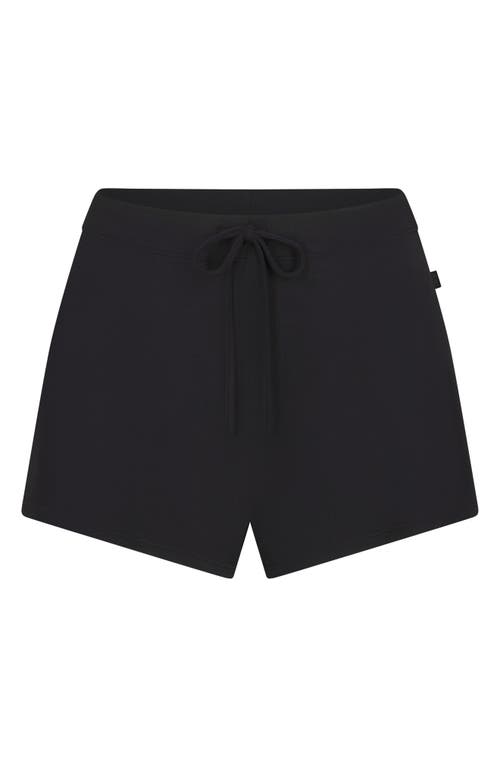 Shop Skims Sleep Pajama Shorts In Onyx